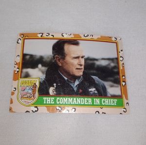 1991 Topps Desert Storm Collector Card Commander In Chief #1